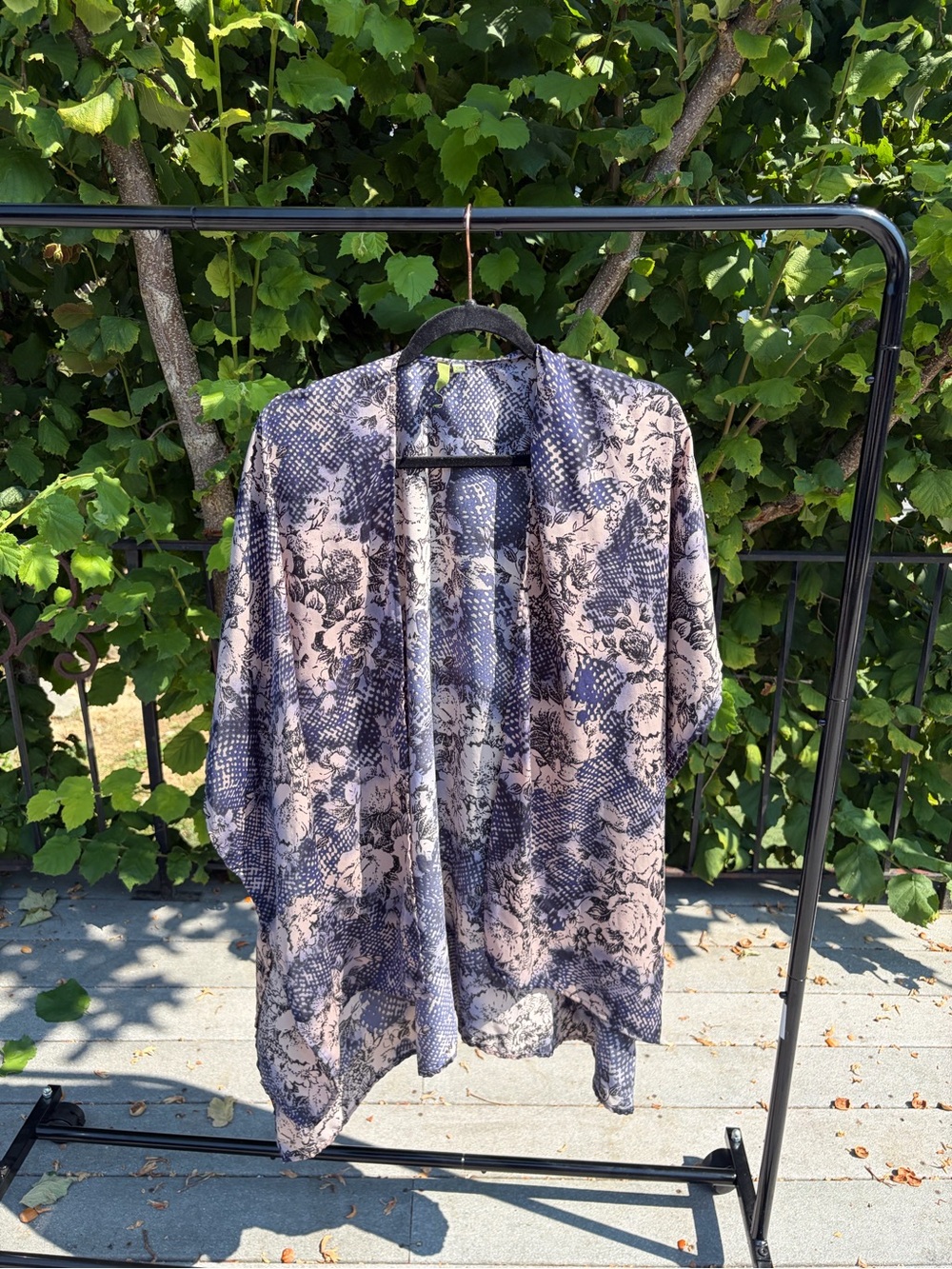Floral & Snakeskin Print Open-Front Cardigan Duster 💙
